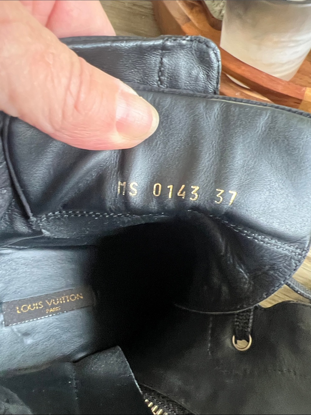 Louis Vuitton Black Lace-Up Wedge Ankle Boots with Gold Hardware - Picture 7 of 7